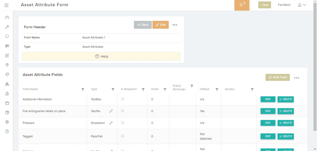 Asset Attribute Form